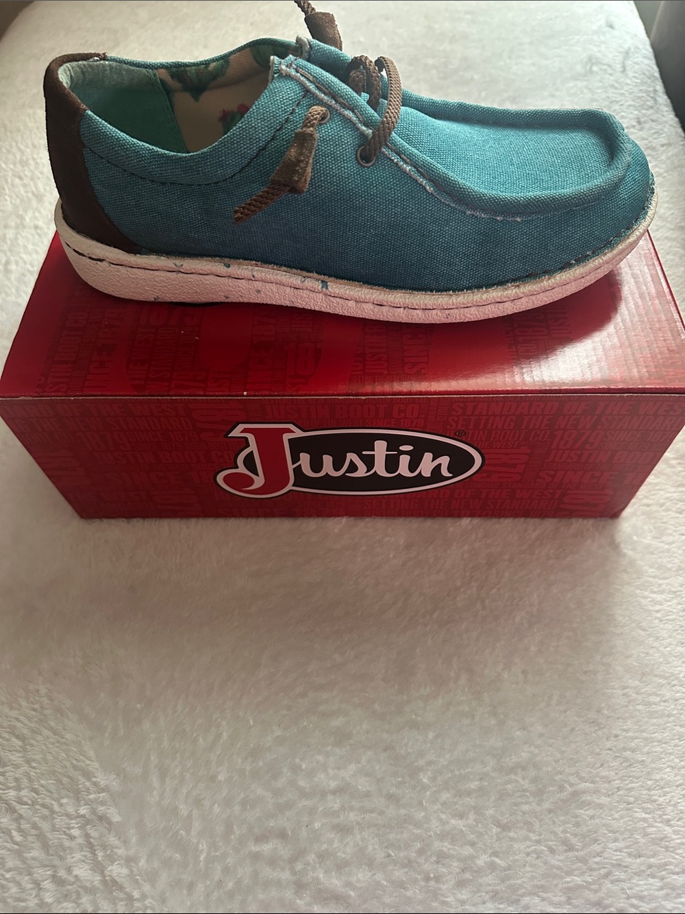 New Justin Hazer Casual Leather Memory Foam Casual Western Shoes Women 8 Slip On